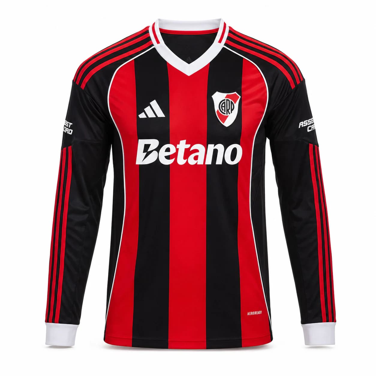 Camiseta River Plate alternativa manga larga roja y negra